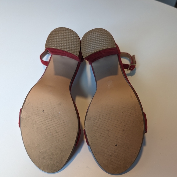 Steve Madden | Carson Dark Red Suede Ankle Strap Platform Heels | 9 - Picture 6 of 13